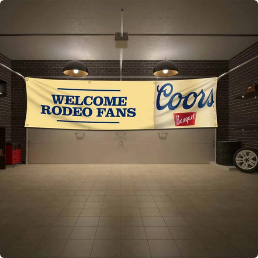 Coors Welcome Rodeo Fans banner flag 2x8ft - Picture 3 of 3